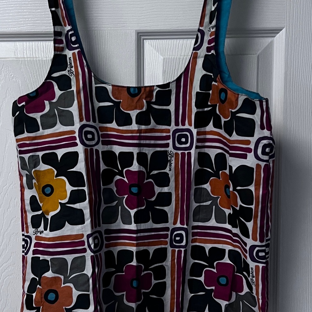 Brighton floral travel sack or tote. Foldable.  Used a few times.  No snags.